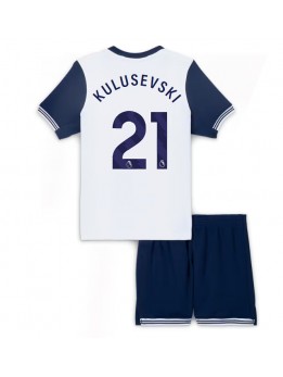 Tottenham Hotspur Dejan Kulusevski #21 Heimtrikotsatz für Kinder 2024-25 Kurzarm (+ Kurze Hosen)